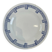 Gien earthenware plate - Lorris collection - blue geometric pattern