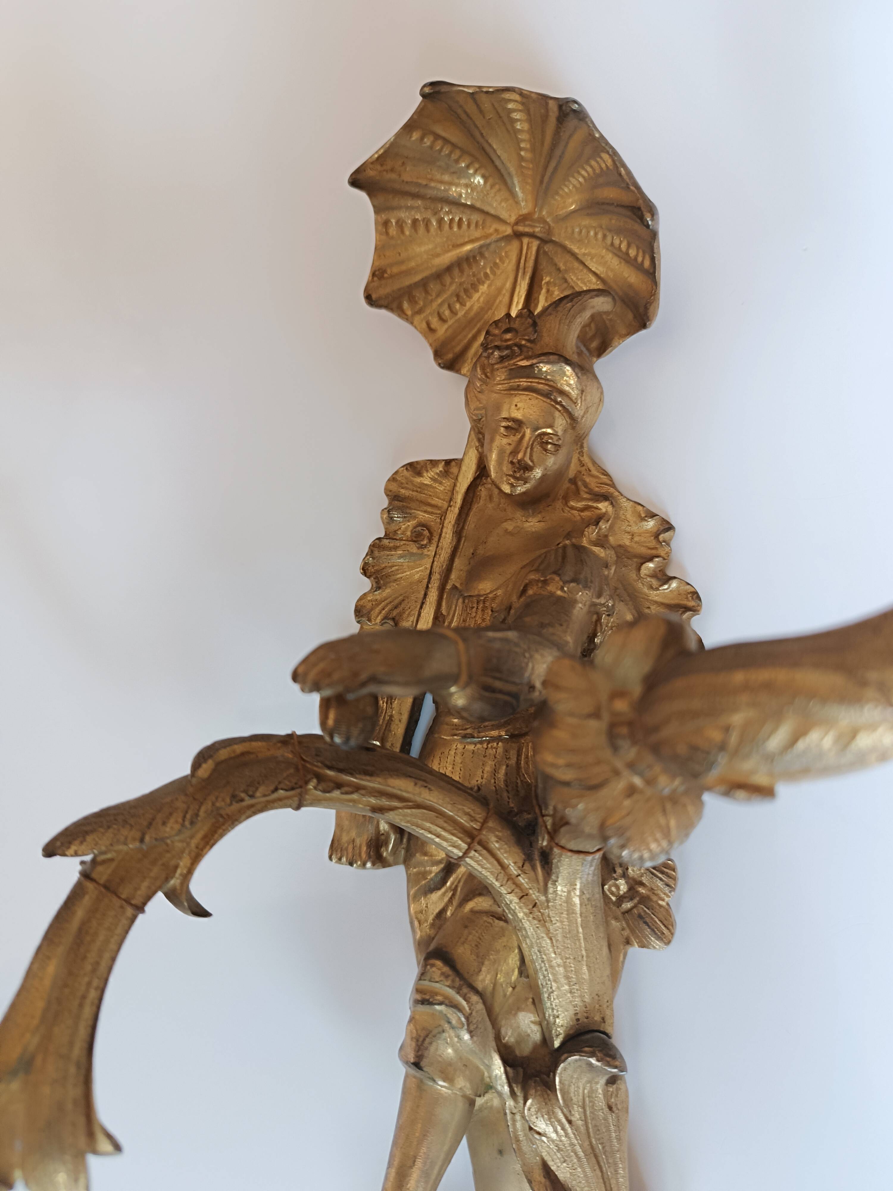 Pair of Regency style gilt bronze wall lights