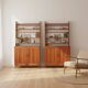 Pine libraries by Carl Malmsten with cabinets, pair, Sweden, 20th century