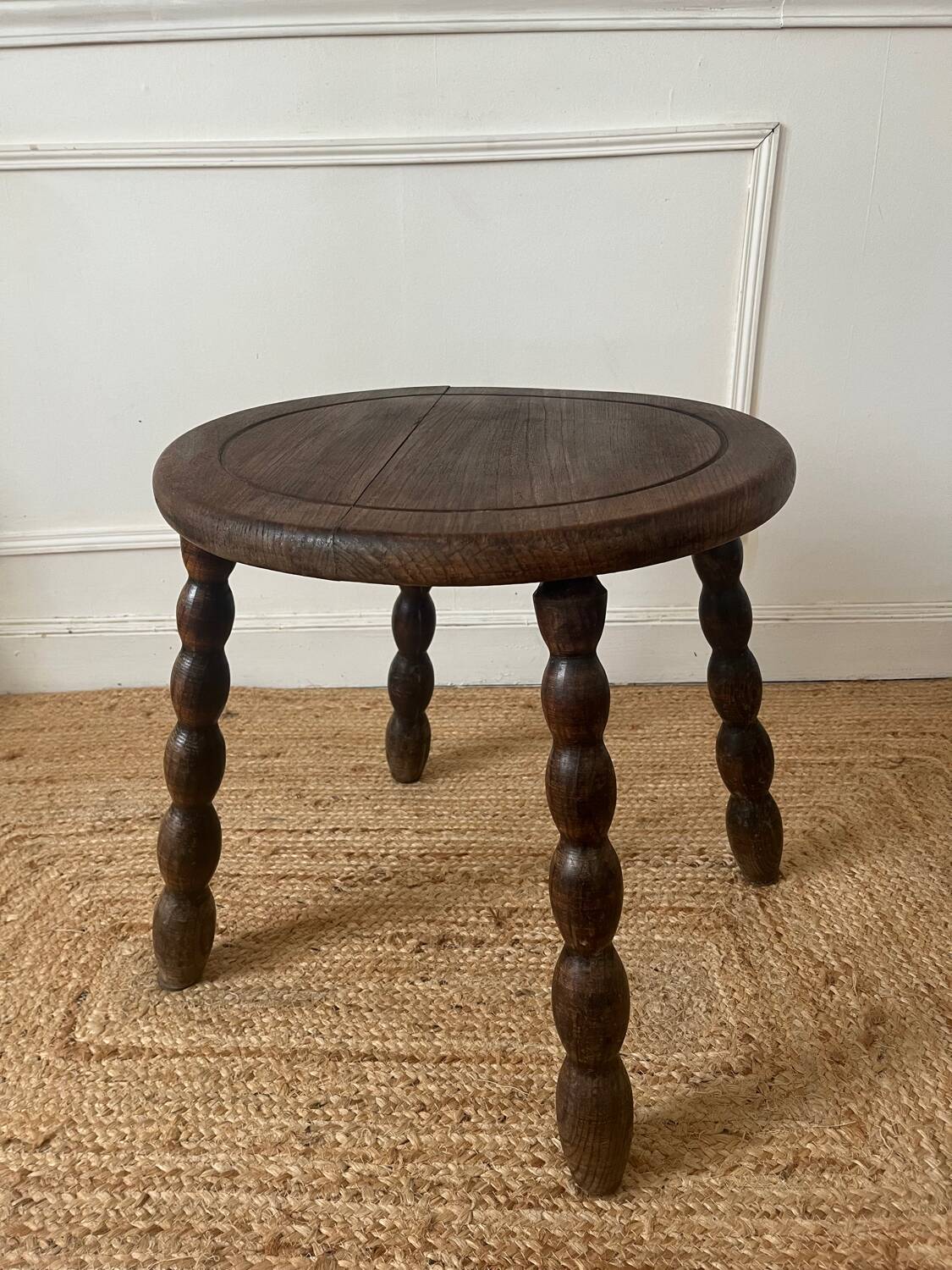 Beaded wooden side table