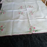 Hand embroidered square tablecloth