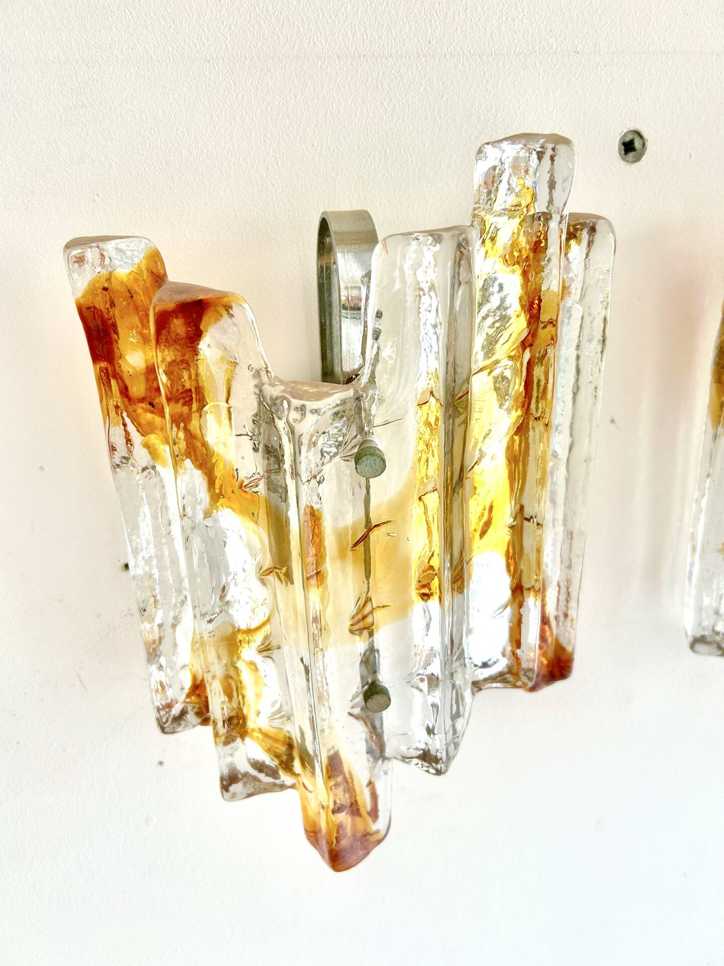 JT Kalmar paire d appliques verre , 1970