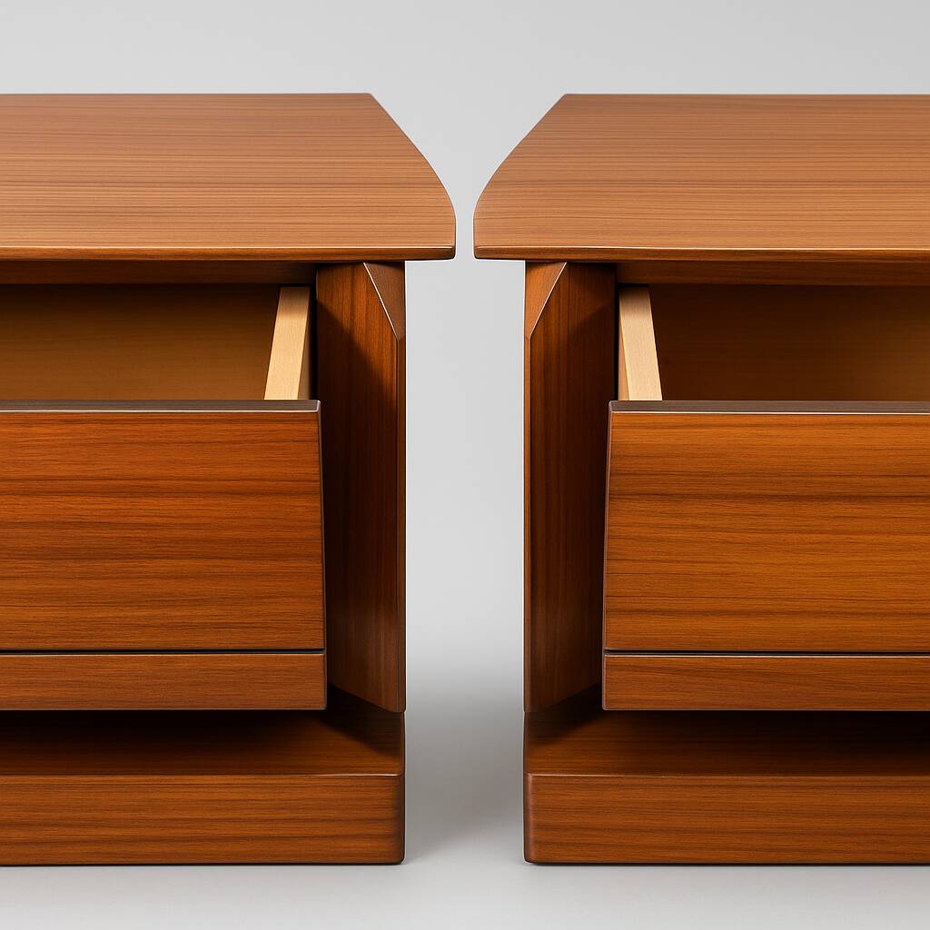 Pair of wall-mounted bedside tables, produced by Permanente Mobili Cantù, ver.