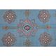 Vintage Turkish hand-knotted wool cotton blue area rug 170x259