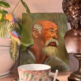 Old portrait, Asian man head