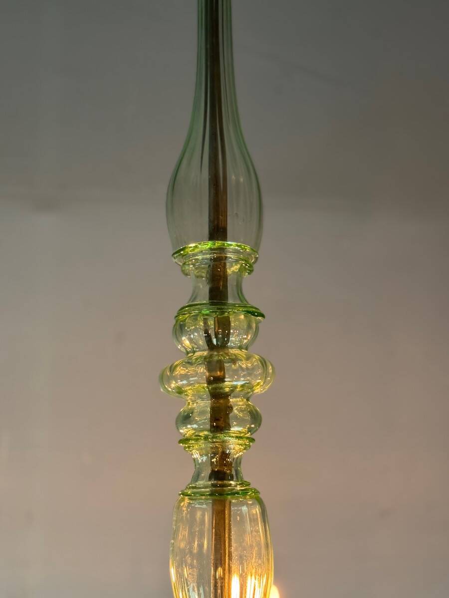 Green Murano glass Venetian chandelier, circa 1940
