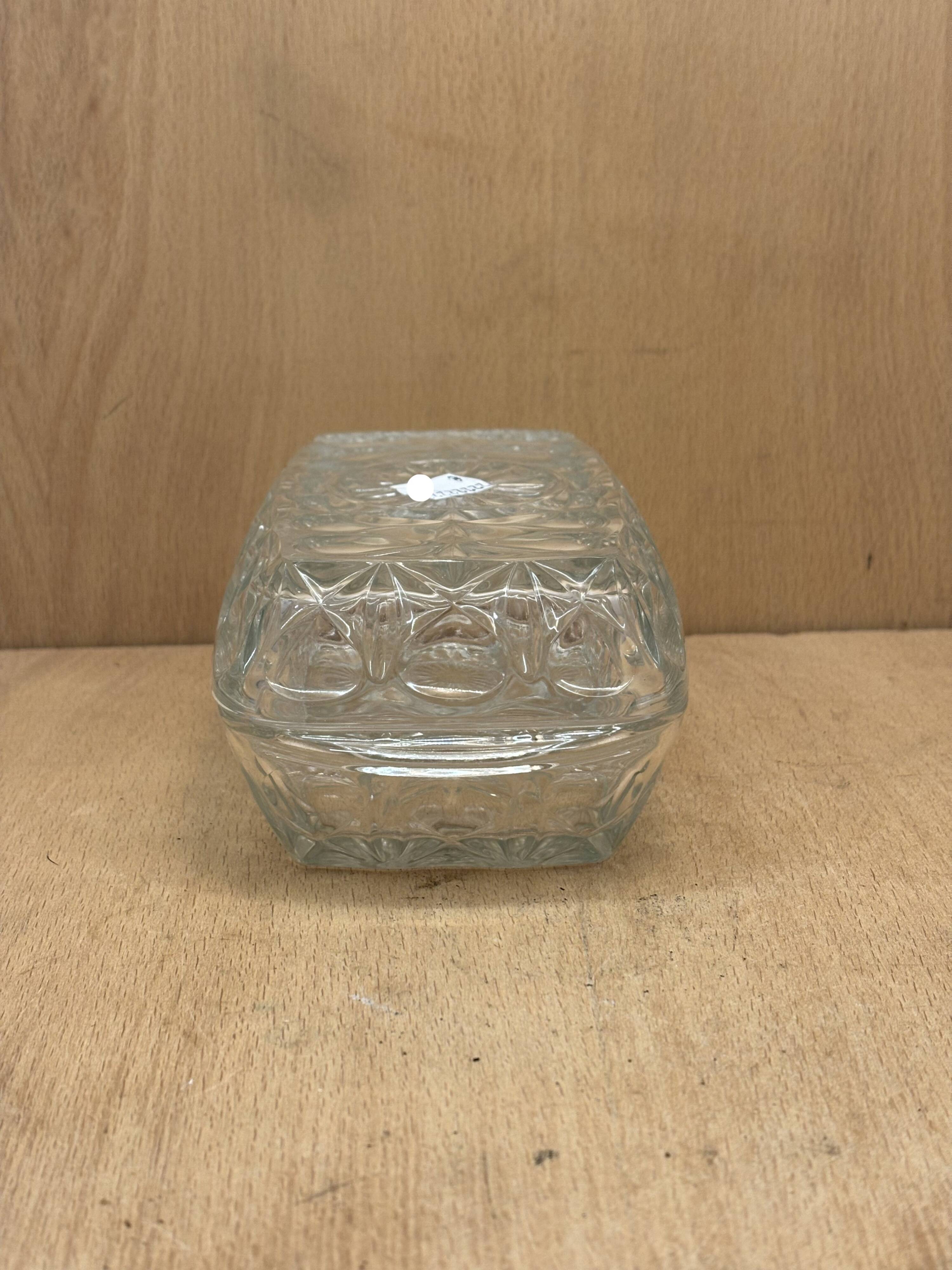 Glass butter dish