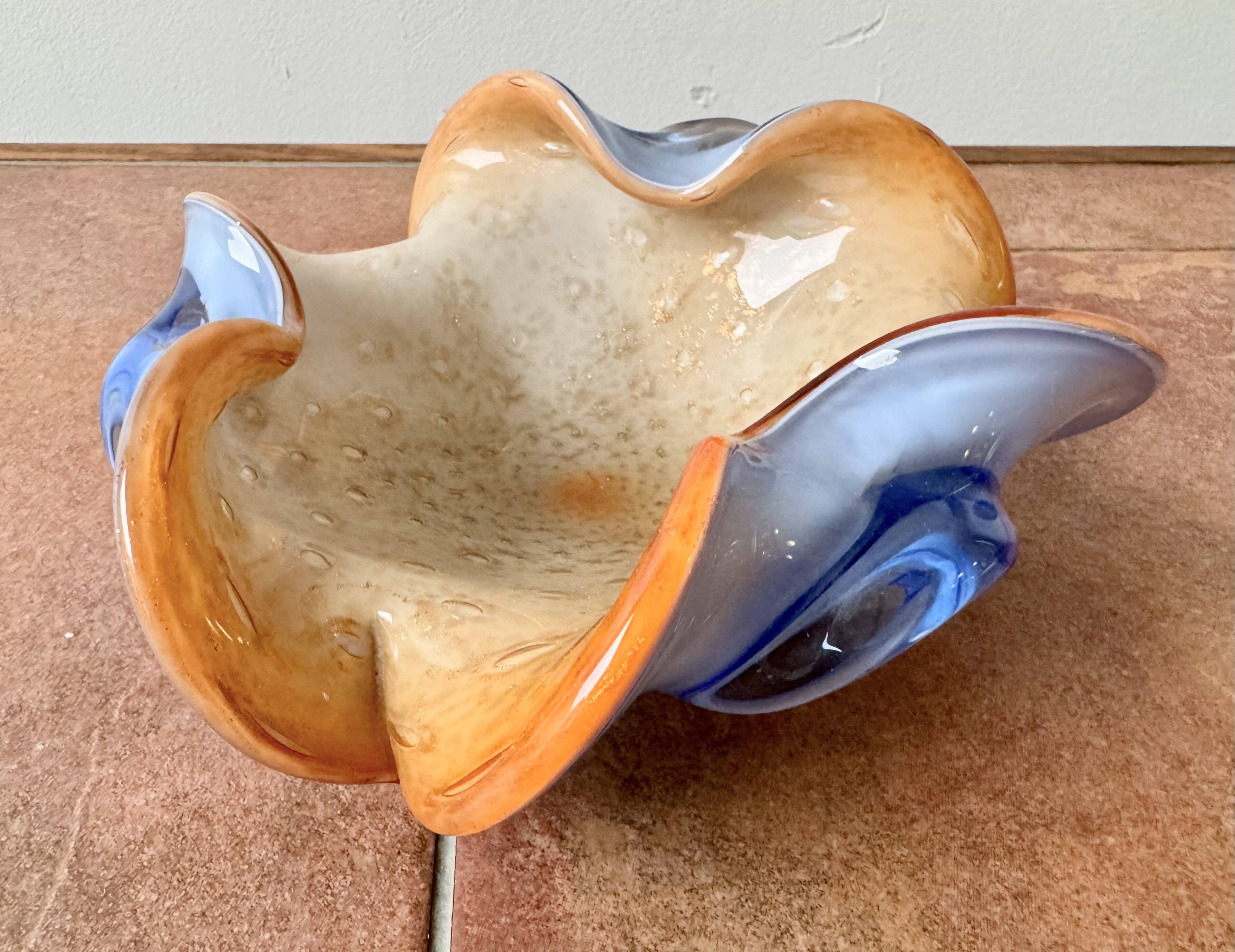 Vintage Blue Glass Bowl