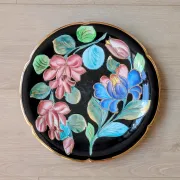 Large Decorative Enamelled Ceramic Plate — Vallauris — Floral Decoration