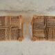 Vintage Berber wooden and straw set