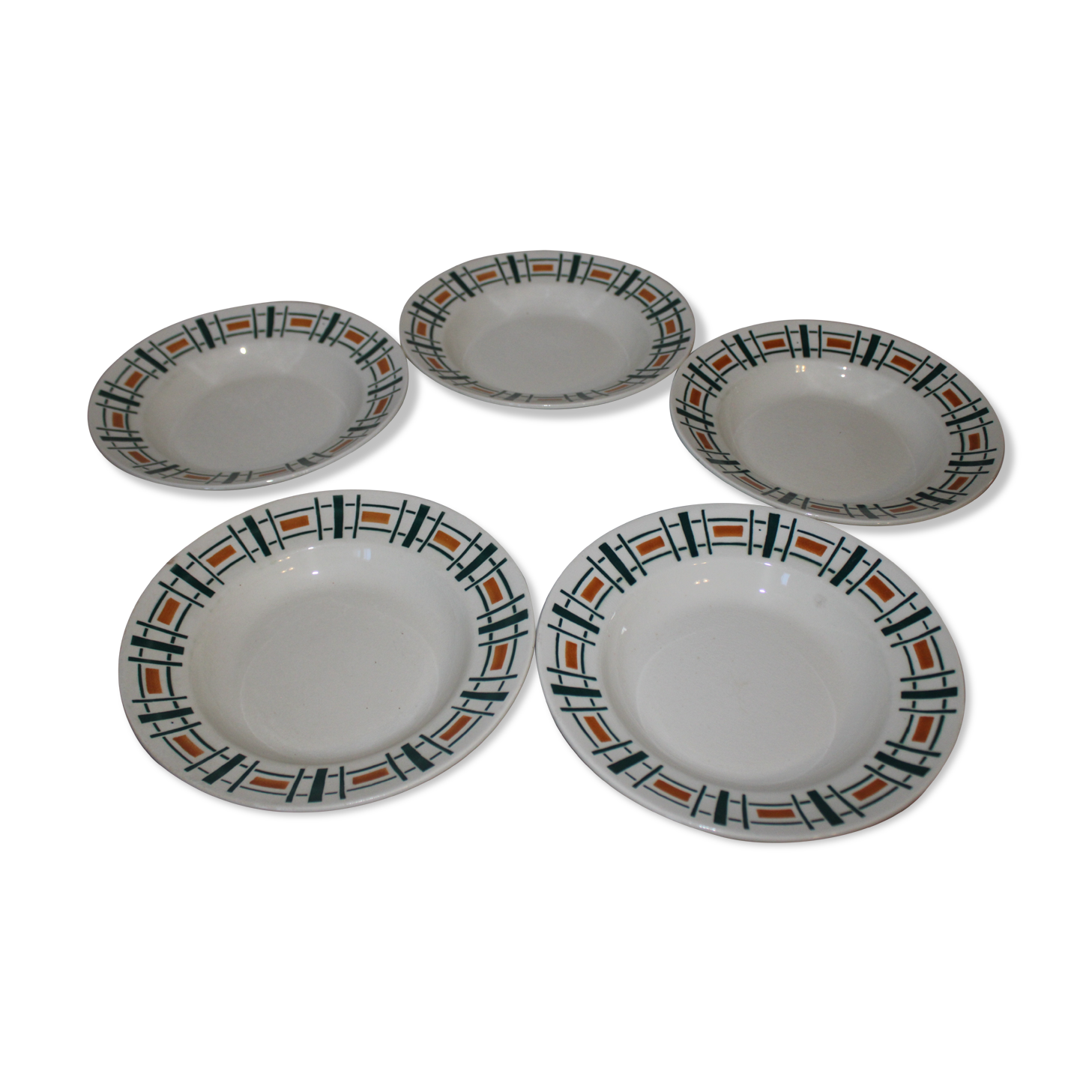 Lot of 5 Badonviller model Quiberon hollow plates