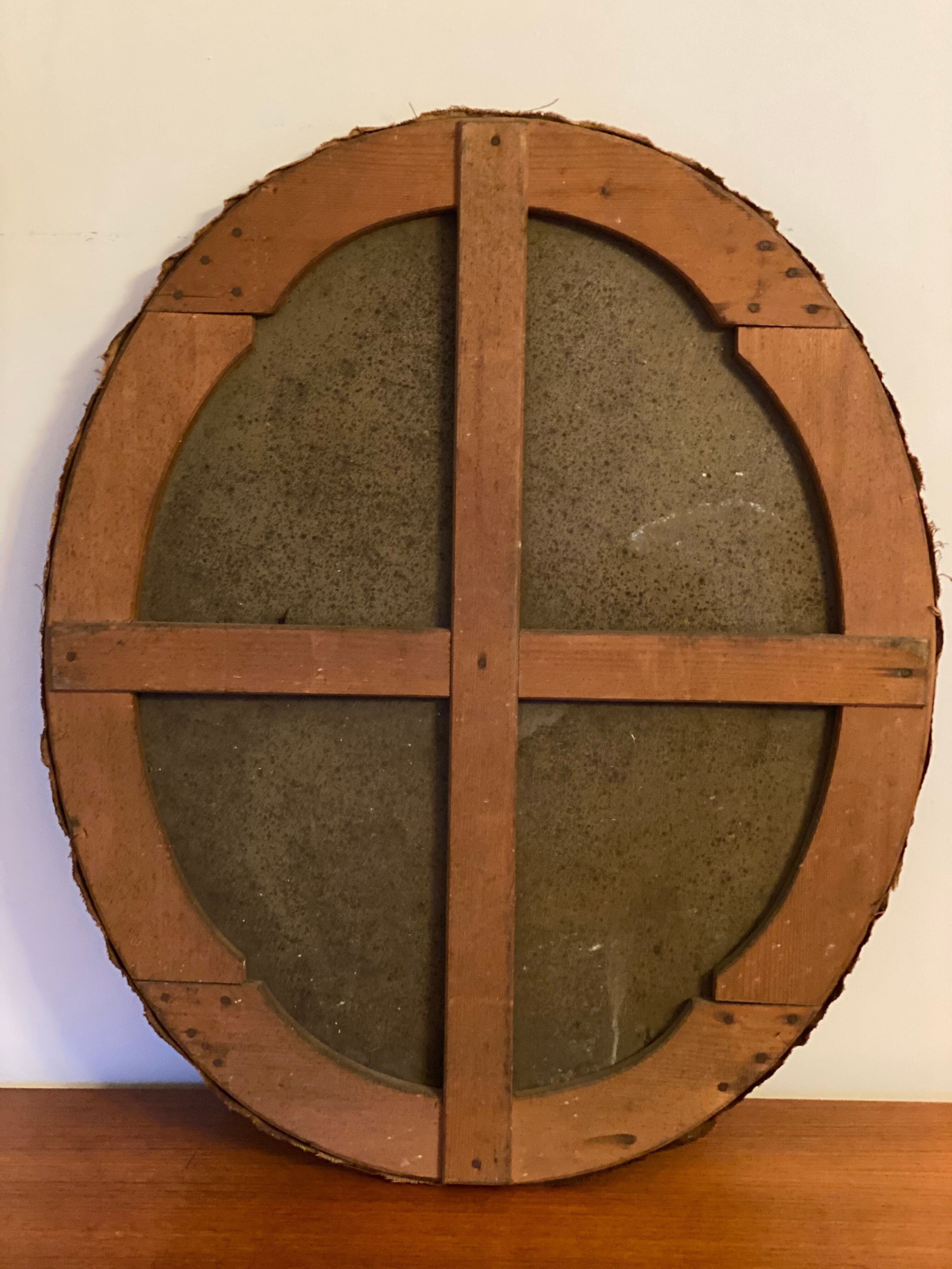 Portrait in old oil on wooden frames