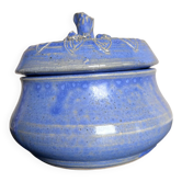 Bonbonnière en céramique bleue – pièce artisanale vintage