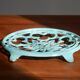 Blue enamelled cast iron flat