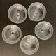 5 antique champagne glasses in engraved crystal