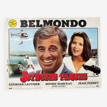 Affiche cinéma originale "Joyeuses Paques" Jean-Paul Belmondo, Sophie Marceau 36x49cm 1984