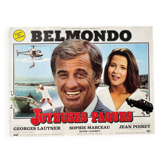Affiche cinéma originale "Joyeuses Paques" Jean-Paul Belmondo, Sophie Marceau 36x49cm 1984