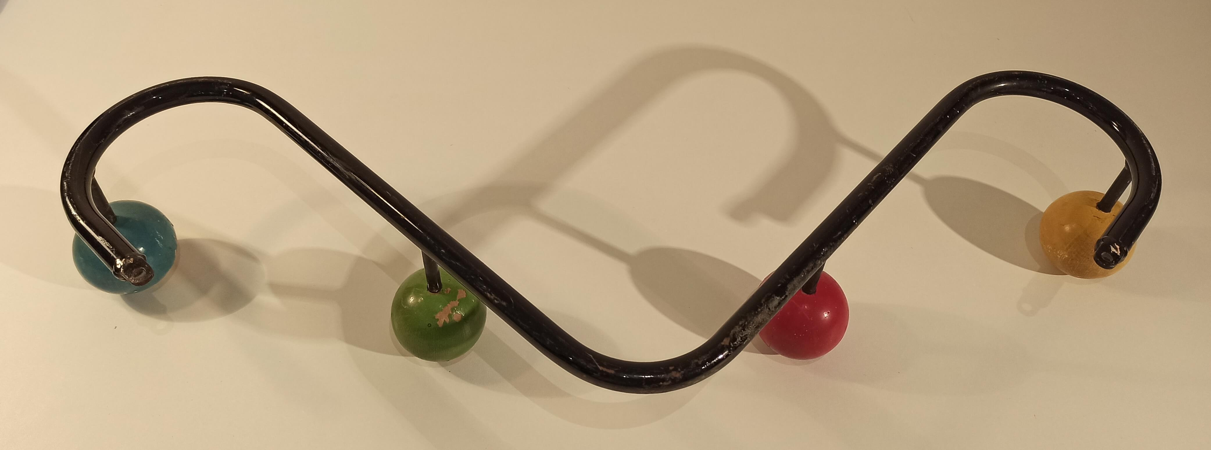 Vintage wood ball coat holder