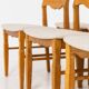 Set of 6 brutalist chairs in oak by Henning Kjaernulf