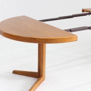 Vintage Danish round extendable dining table teak by Bramin 1960s