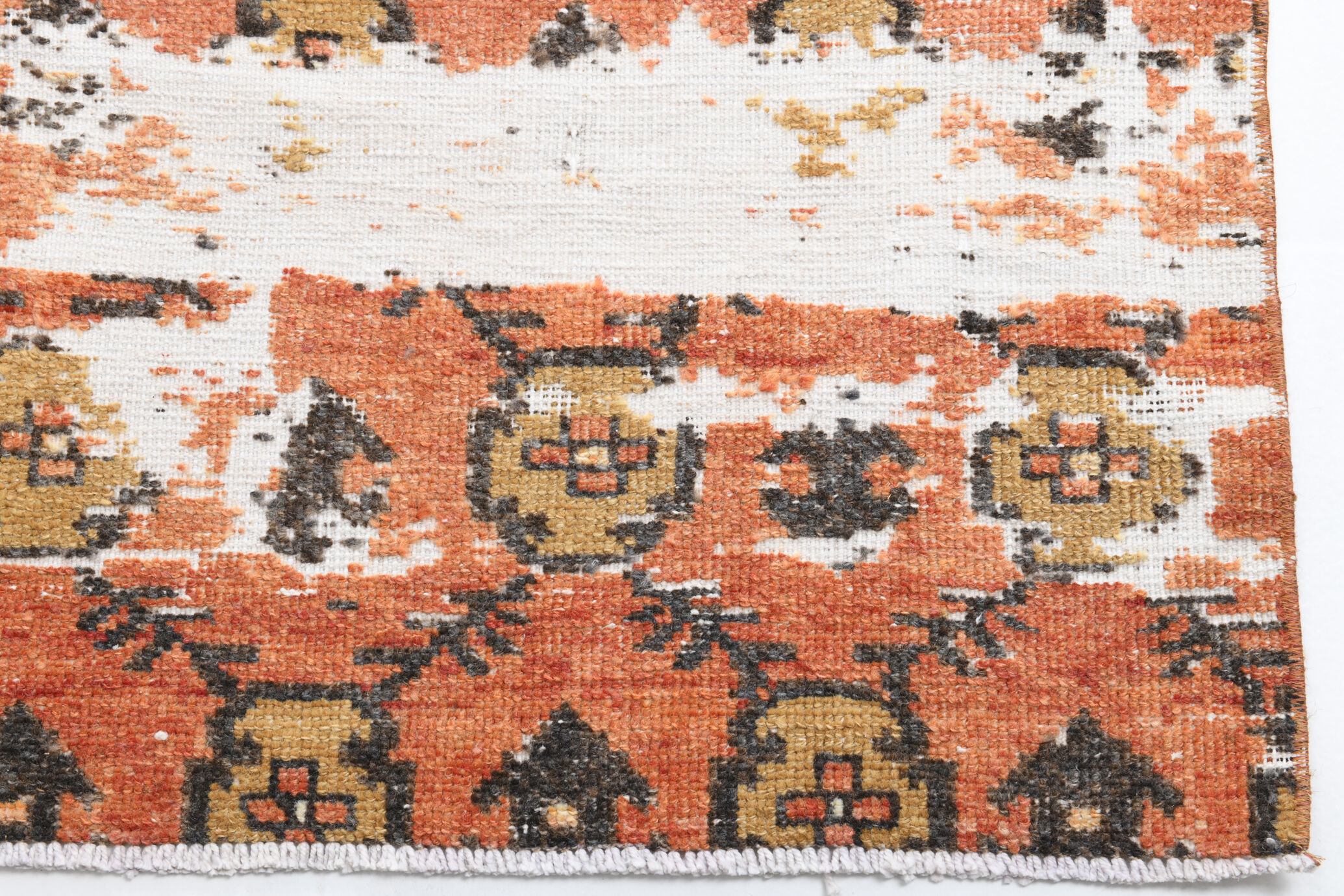 Geometric pattern turkish runner rug 350x85cm