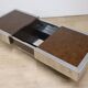 Vintage glass and aluminum bar coffee table, 1970