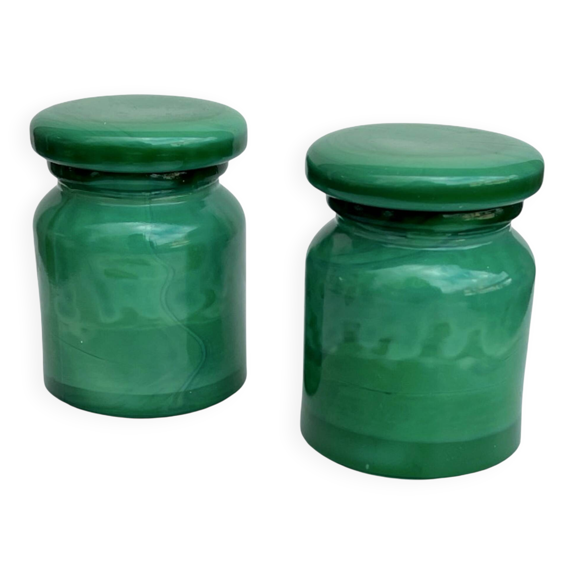 Malachite glass containers – Czechoslovakia, 1970s