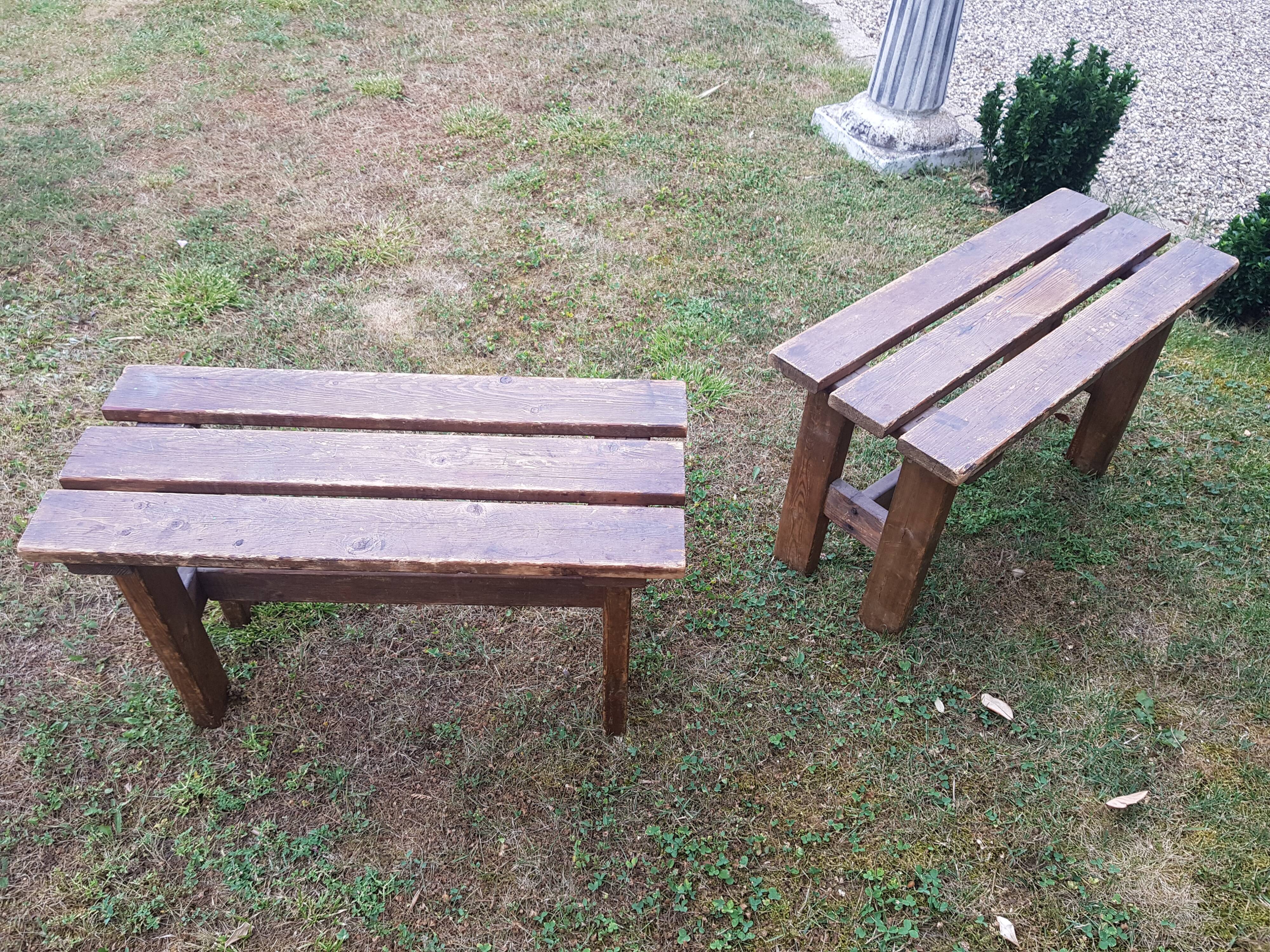 Pair of country country benches