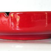 Vintage Italy red orange black ceramic ashtray 1970 Bitossi for Raymor