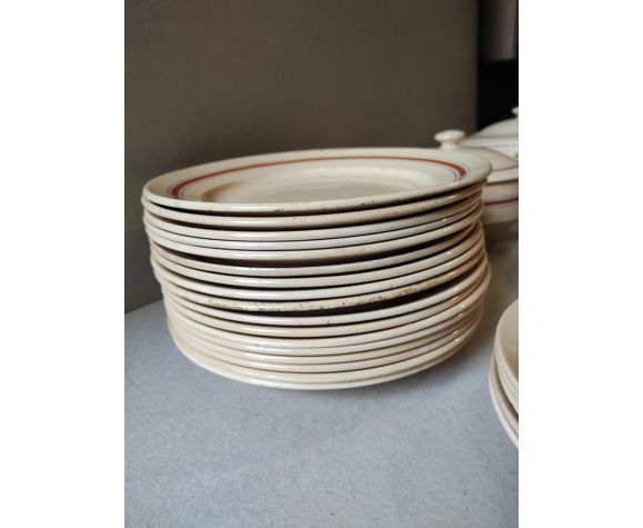 Service de table vaisselle vintage gaston kg lunéville france assiettes plats soupières saucière