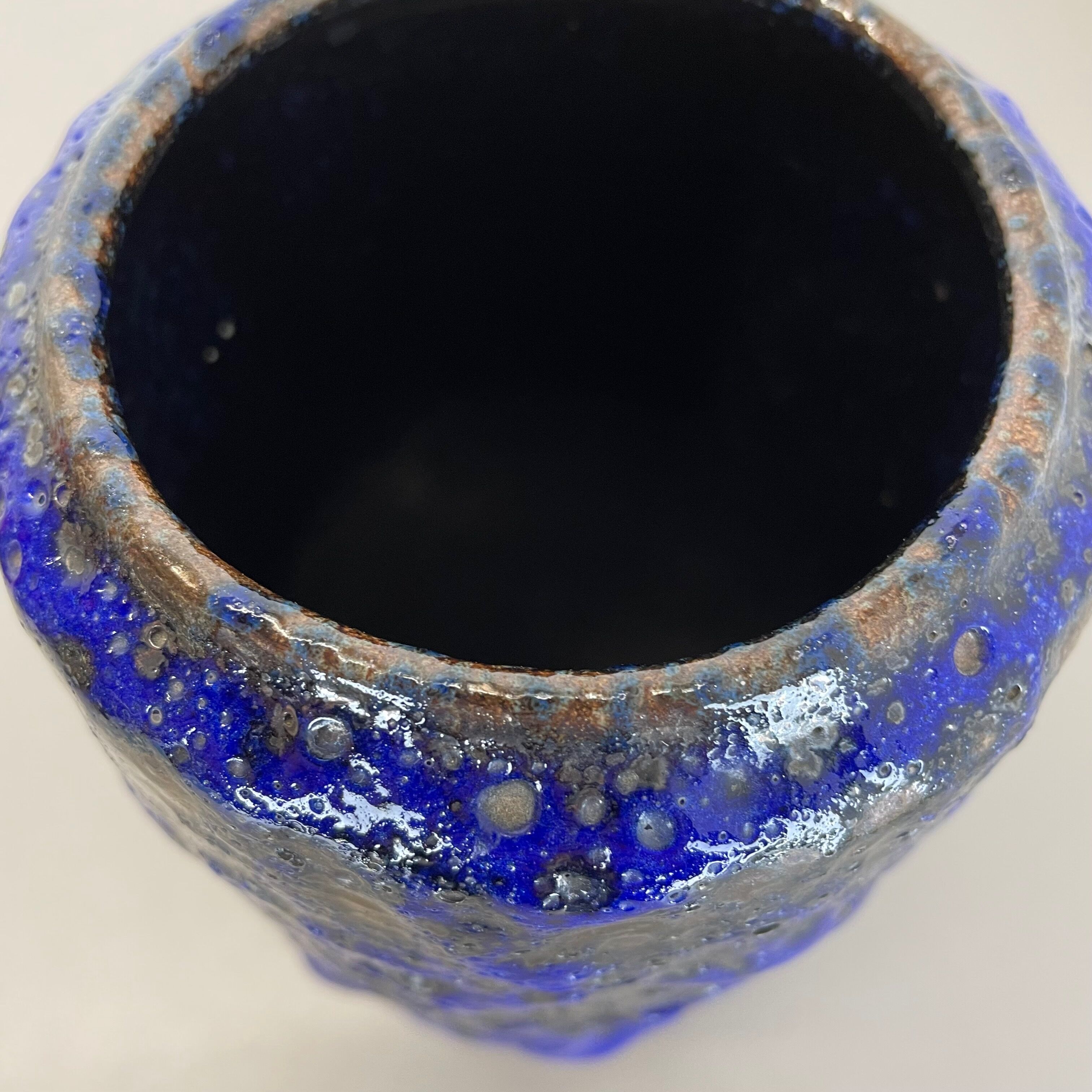 Rare Super Color Crusty Fat Lava Multi-Color Vase Scheurich, Germany WGP, 1970s