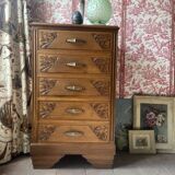 Commode semainier old era Art Deco in Walnut renovated