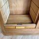 Vintage filing cabinet with double curtains, oak, Charles Schneider, Betschdorf.