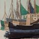 Mid-Century Modern Swedish "Green Sails" Vintage Seascape Oil Painting, Framed