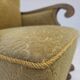 1960s, Danish highback armchair, furniture cotton/wool fabric, oak wood.