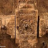 Traditional Indian door from Rajasthan made of solid wood