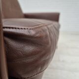 1970s, Danish 2-seater sofa, original brown leather.