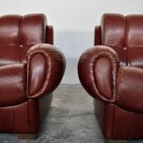 Vintage leather sofas, Italy, 70s, set of 2