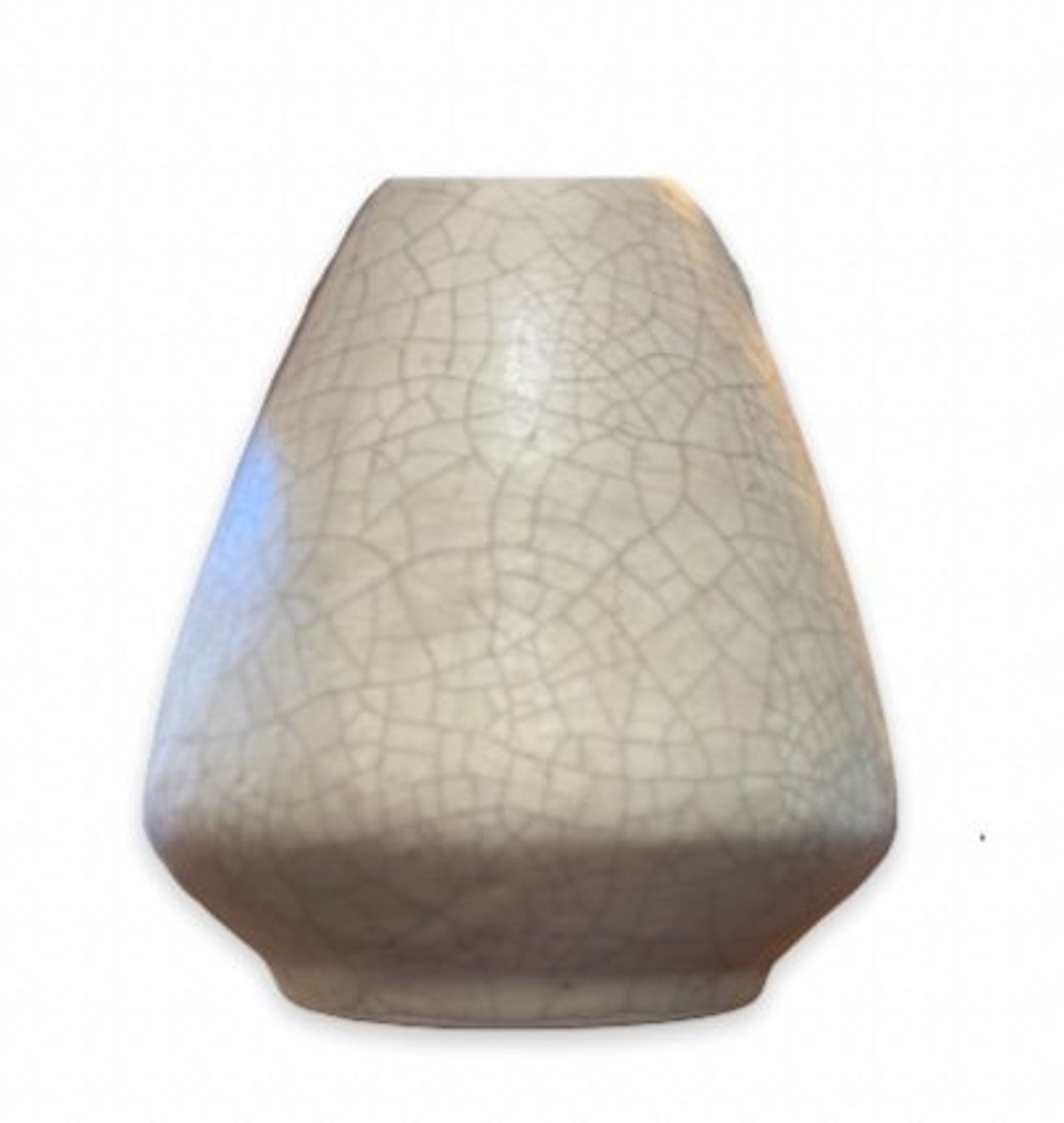 Vase pansu en céramique craquelée blanche art deco circa 1930