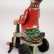 Canard de cirque sur tricycle, jouet en fer-blanc fabriqué par Schylling en Chine, années 1920