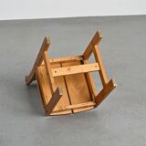 Set of 4 solid pine chairs, France circa 1970