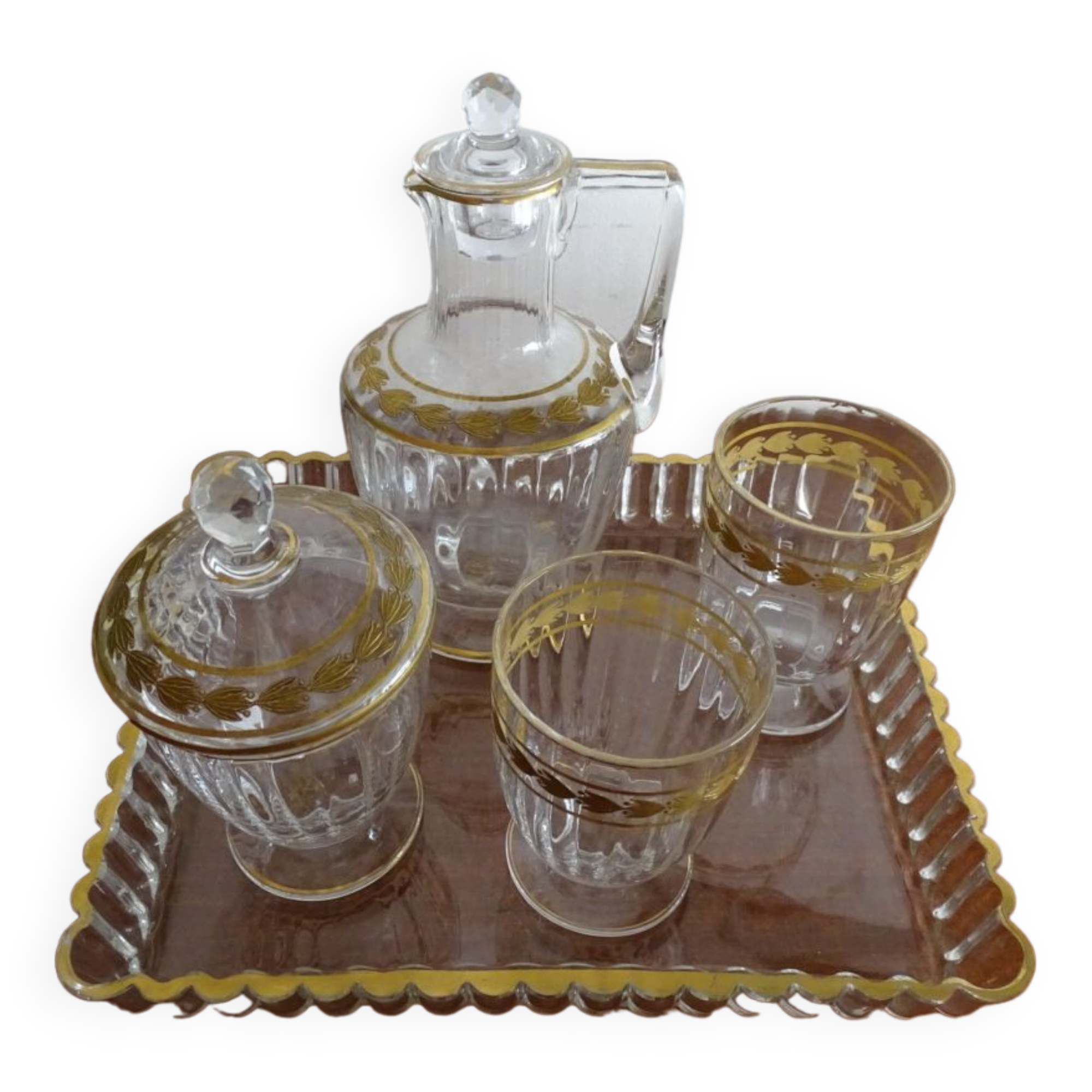 Former night service golden crystal Louis Damon - 20 Bd malherbes Paris - Signed