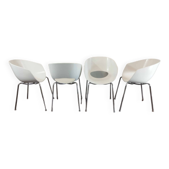 4 Vintage Italian chairs, "Orbit Large" by Robbi Cantarutti for Sintesi, 1970s