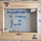 Poppies on the Wall. Oil on canvas by Dominique LECA (1938)