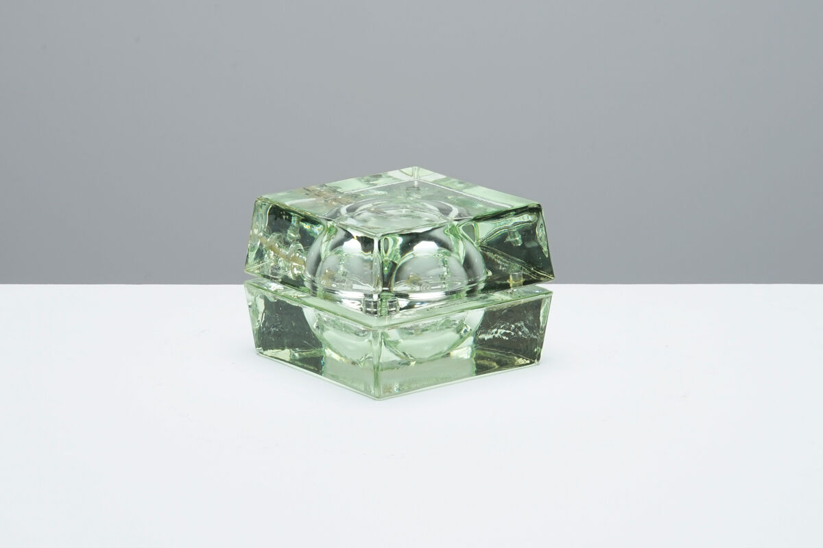 Small cubosfera glass lamp circa 1990
