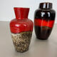Set of Five Vintage Pottery Fat Lava Vases Made by Scheurich, Germany, 1970s