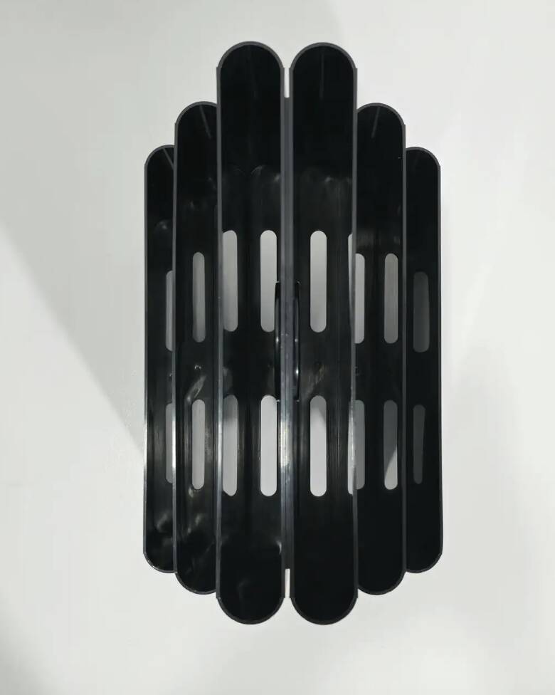 Large black magazine rack by Giotto Stoppino for Kartell, Italy 1970.