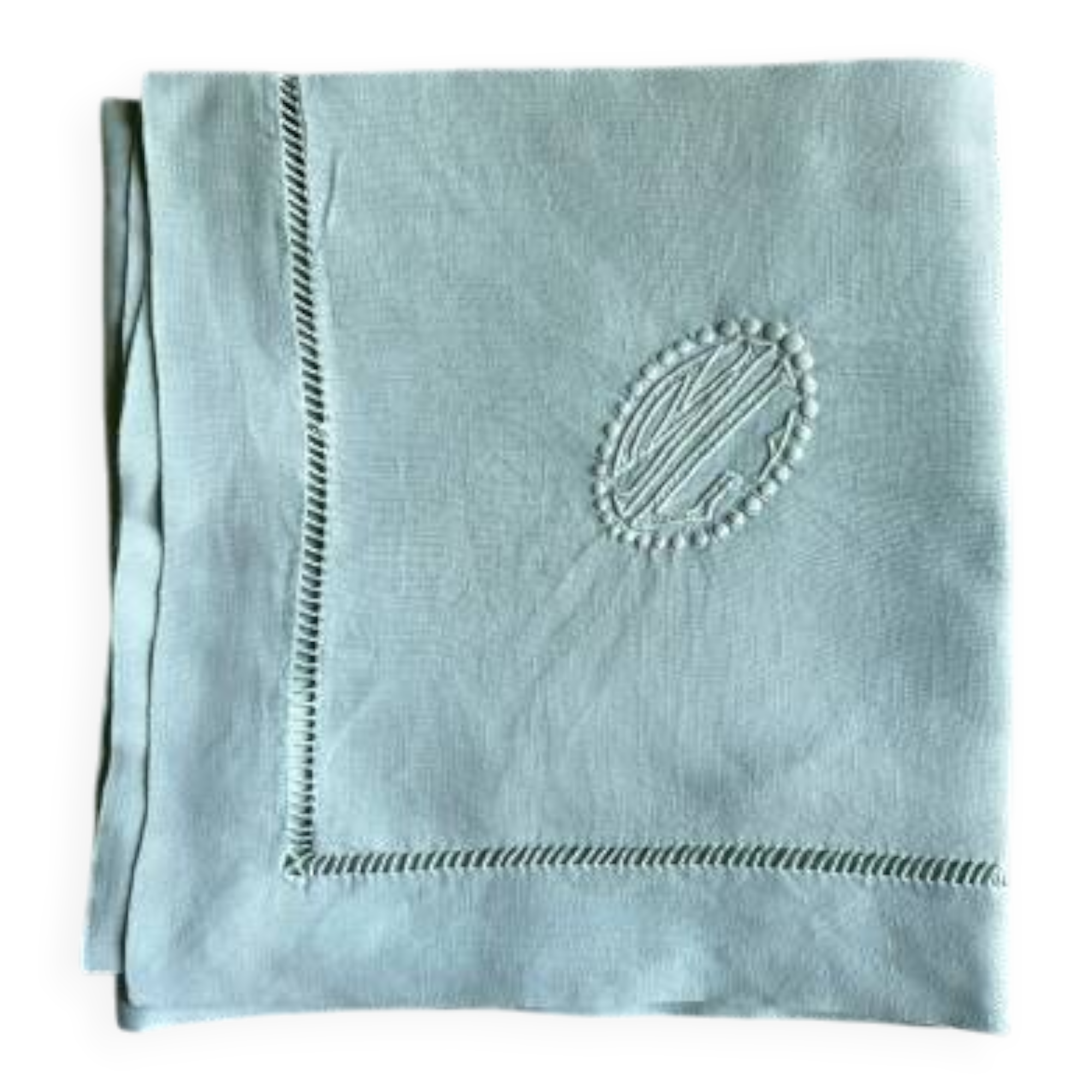 Antique Pure Yarn Dyed Linen Pillowcase in Lagoon Green