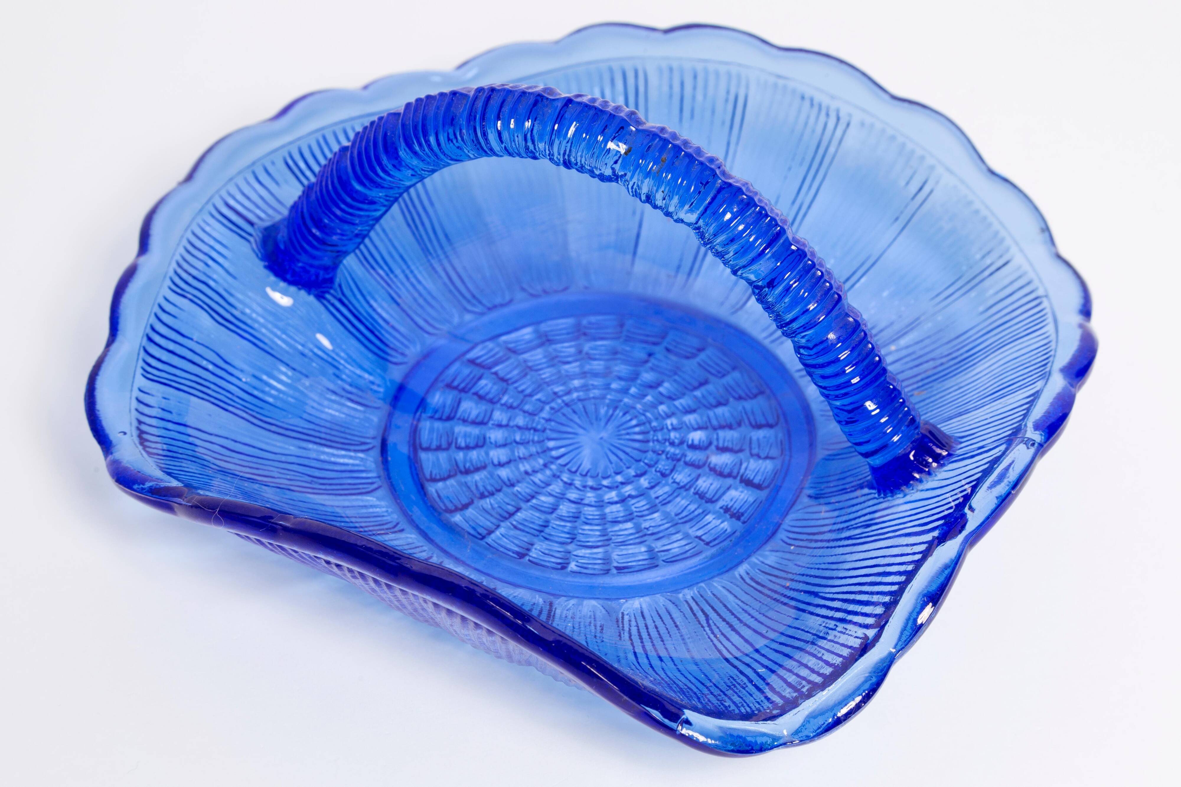 Vintage Blue Decorative Glass Bowl, Drost, Europe, 1960s