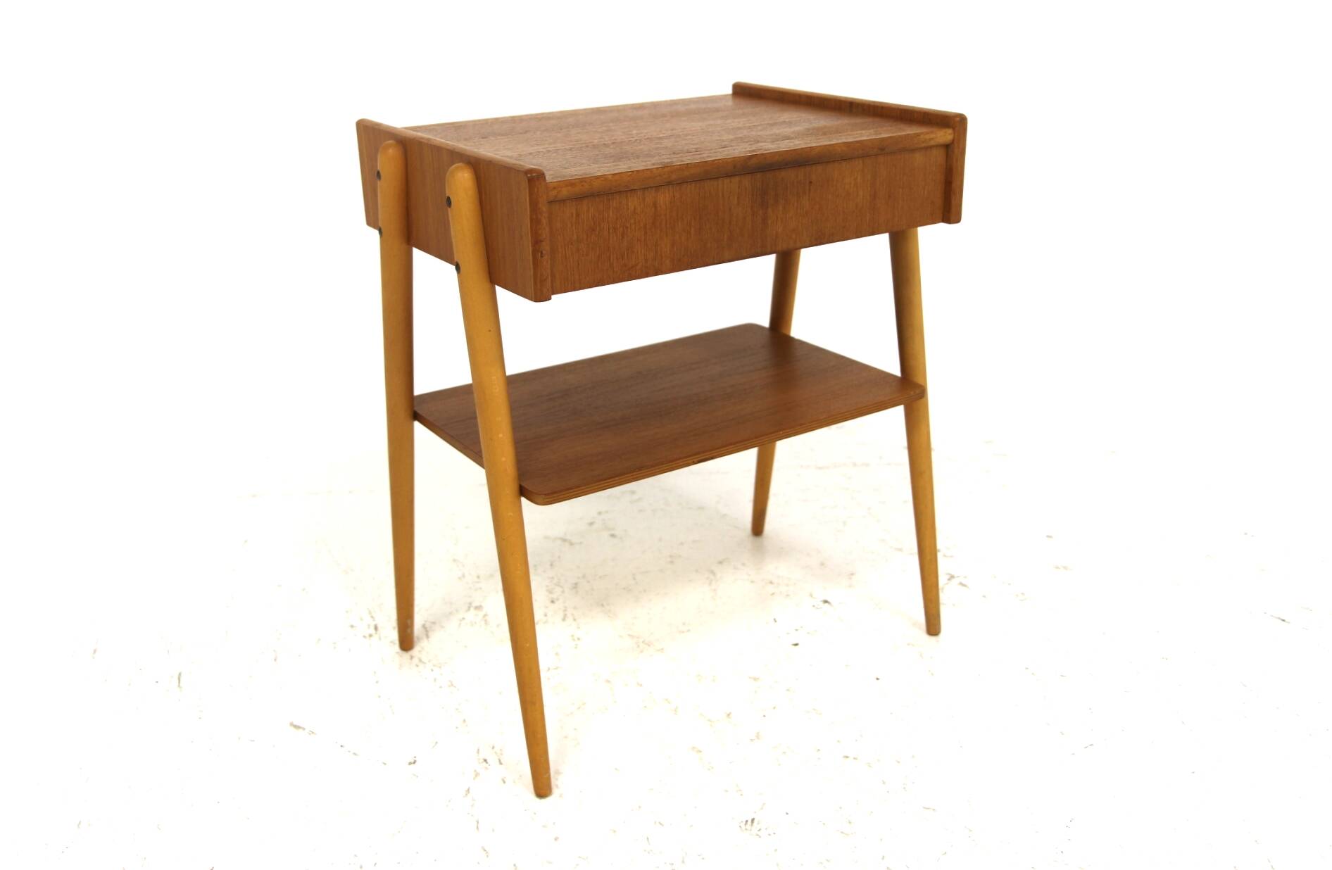 Table de chevet scandinave en teck, AB Carlströms, Suède, 1960